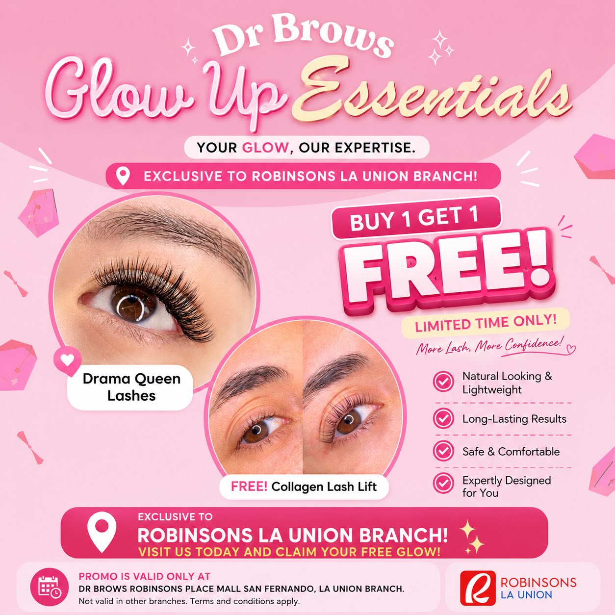 Dr. Brows Glow Up Essentials: Drama Queen Lashes Buy 1 Get 1 promo at Robinsons La Union